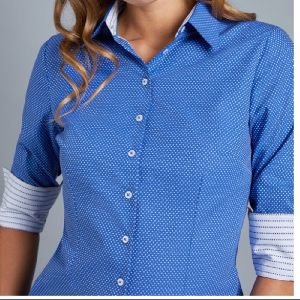 Hawes and Curtis blue white contrast shirt size 6